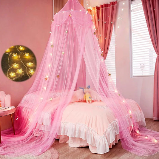 ciel de lit rose BedSkyNet dans chambre