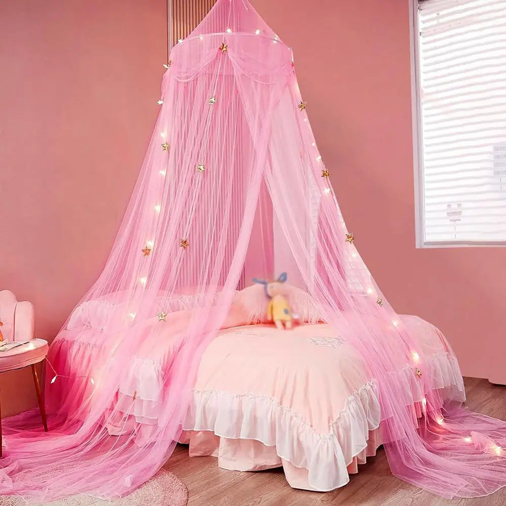 ciel de lit rose BedSkyNet en dome