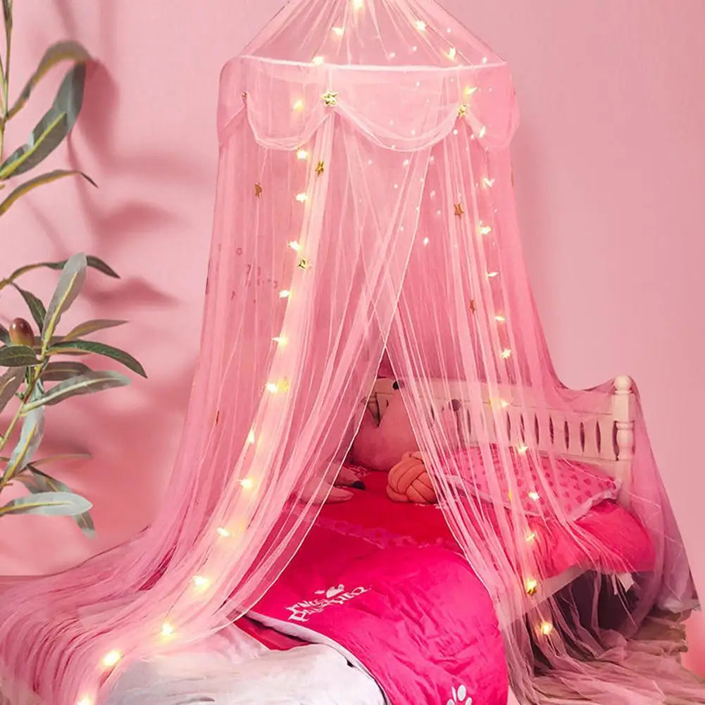 ciel de lit rose en maille BedSkyNet
