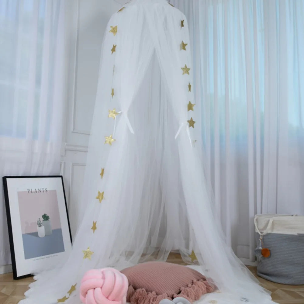 ciel de lit enfant en maille 7 couches blanc AuventBlanc coin jeu