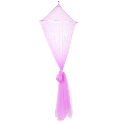ciel de lit en maille rose clair nouer
