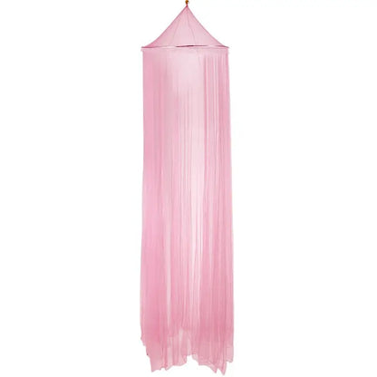 ciel de lit enfant en maille rose peche