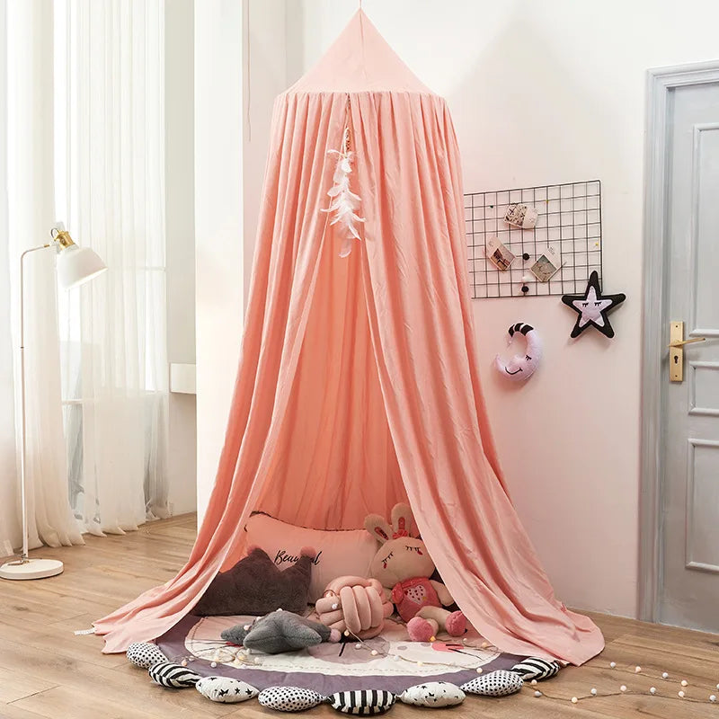 ciel de lit enfant rose chair en dome suspendu pour coin de jeu