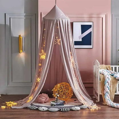ciel de lit enfant  rose mountbatten en dome suspendu pour coin de jeu denfant