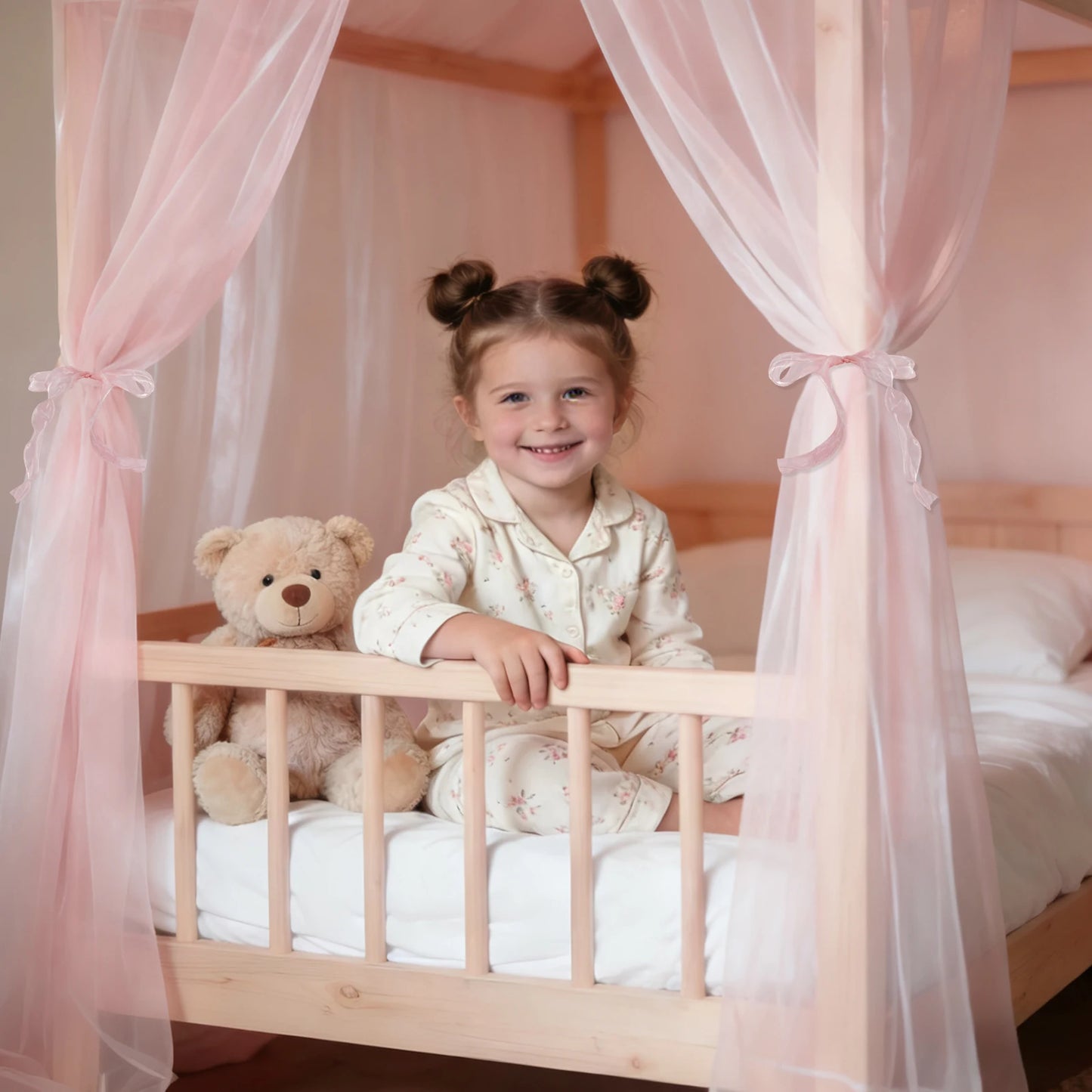 ciel de lit moustiquaire princesse rose – baldaquin maison pour lit cabane enfant  BaldaNet