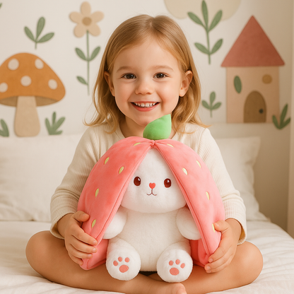 compagnon qui rassure lapin en peluche transformable LapinFruit