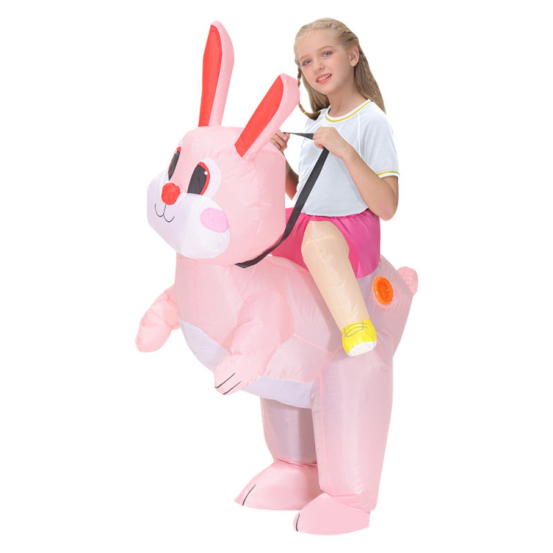 déguisement lapin gonflable rose pour halloween