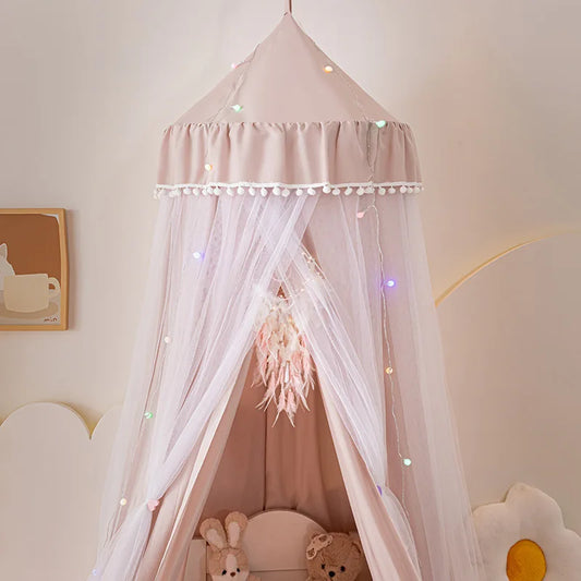 dome du ciel de lit princesse rose poudre muerani