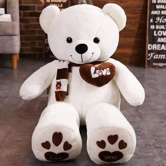 doudou ours en peluche geant 80 cm muebiodoux blanc MueBioDoux