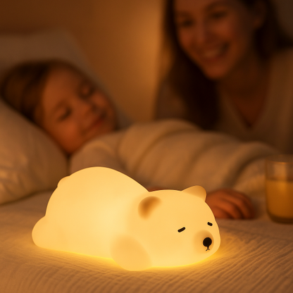 doux sommeil avec veilleuse enfant ours