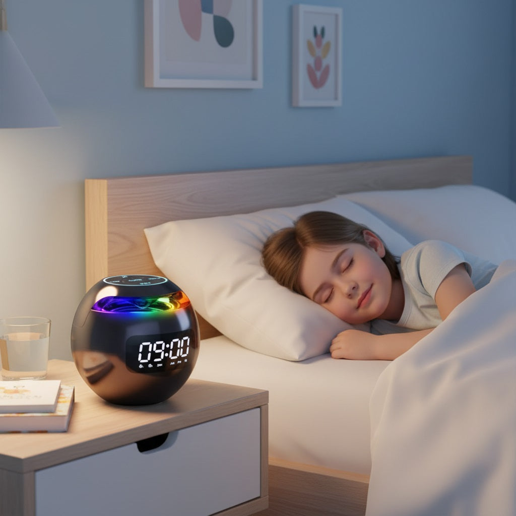 enfant avec son radior reveil musibright