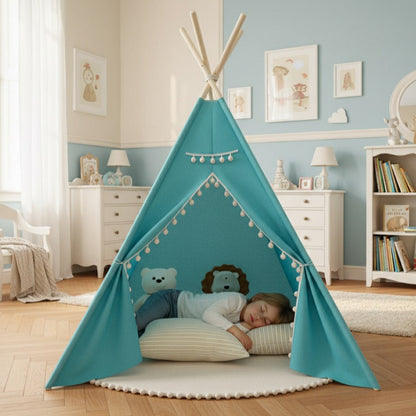 enfant dans tipi enfant bleu tipiuni