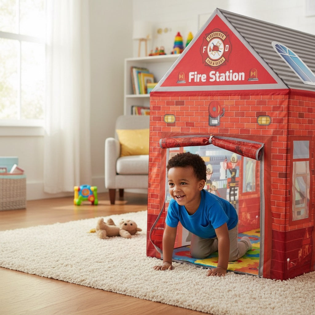 enfant entrant dans la tente chambre enfant playtent
