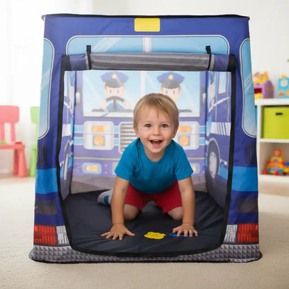 enfant joue dans tente enfant autocar police autotent
