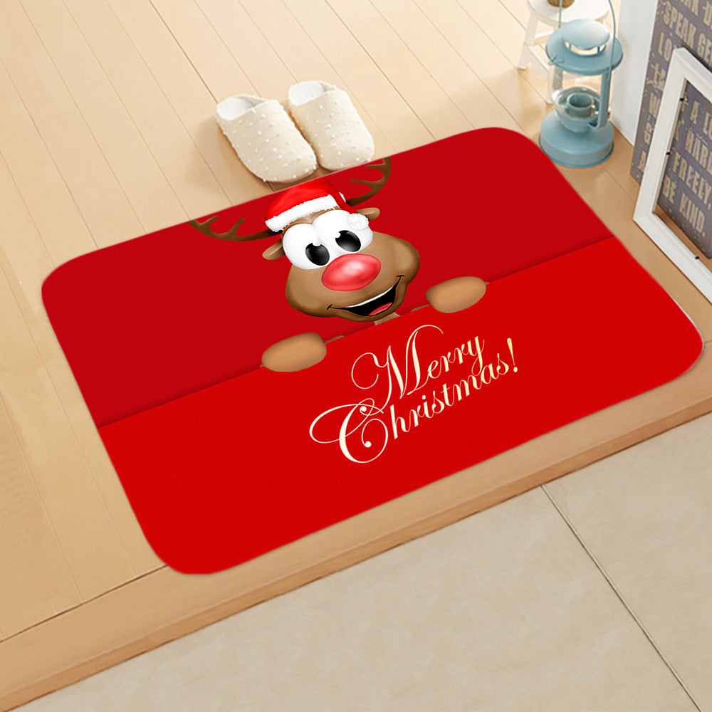 face de rennes sur tapis enfant joyeux noel