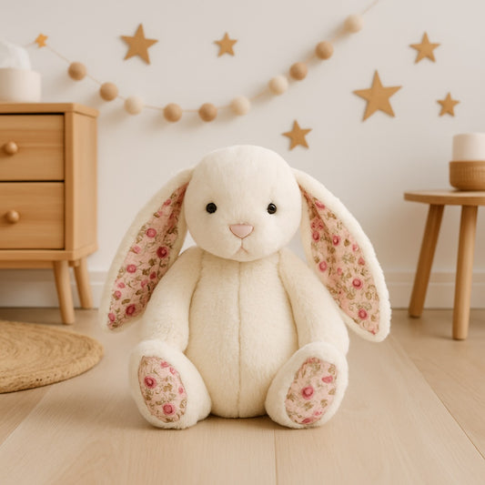 lapin en peluche EasterRabbit oreilles rouge