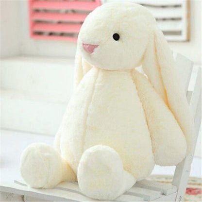 lapin en peluche fourrure caline blanche