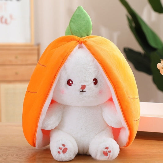 lapin en peluche transformable LapinFruit orange carotte