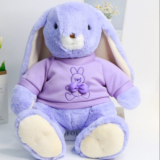lapin en peluche violet