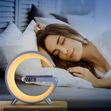 maman avec dors avec veilleuse reveil haut parleur bluetooth intelligent wiseclock