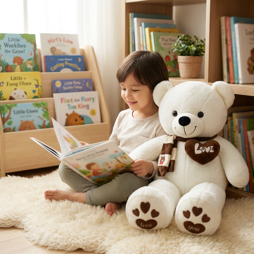 Moment de lecture avec l’ours blanc MueBioDoux