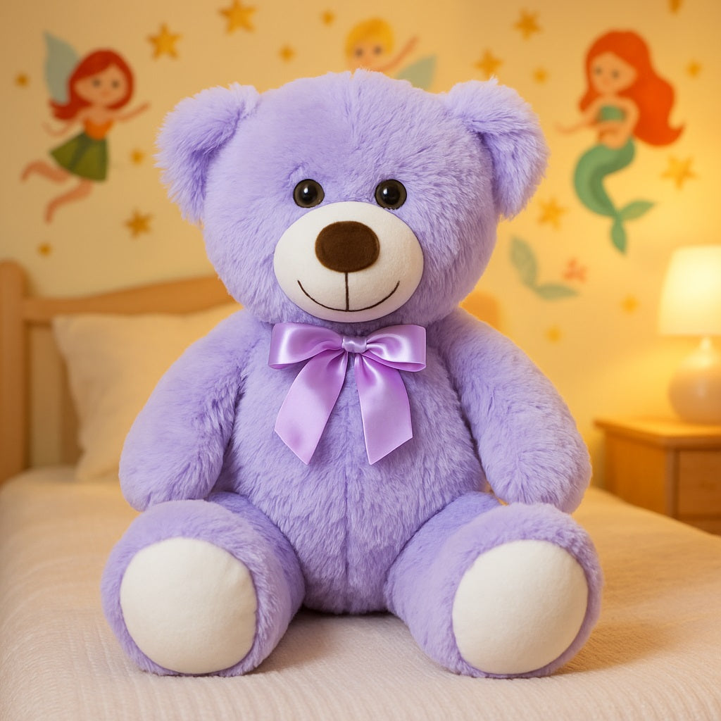 ours en peluche pelucheMueBear dans le lit d'enfant
