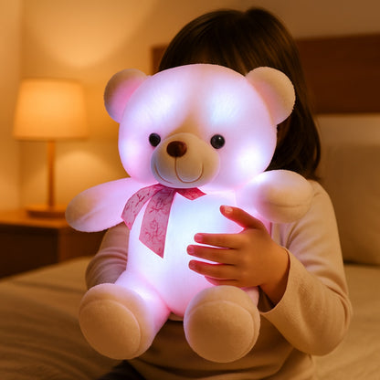 ours peluche ourson lumineux muebearplush rose a l'enfant