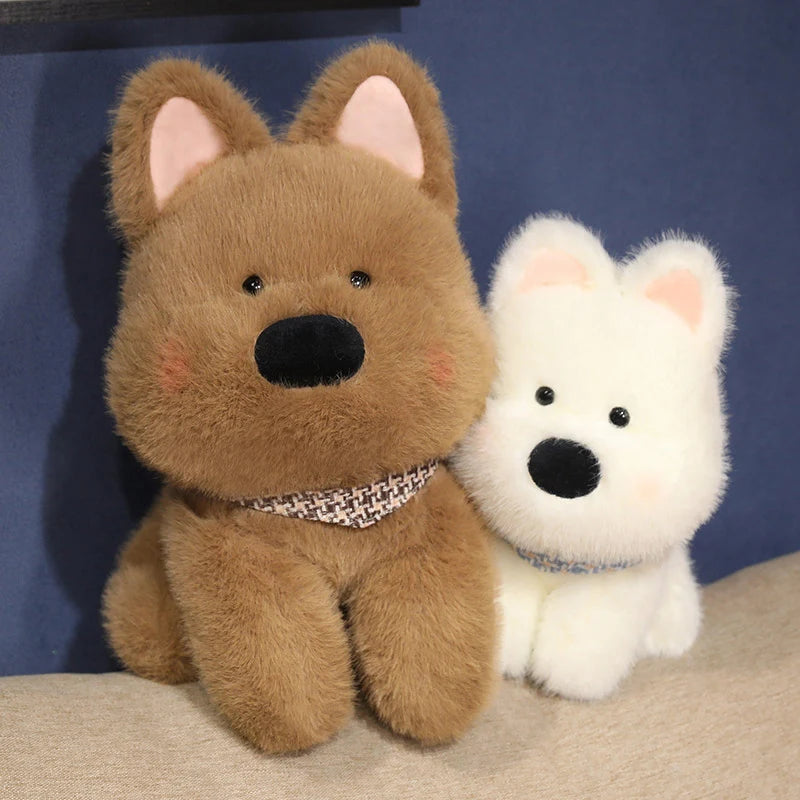 peluche chien doudouconfort marron et blanc