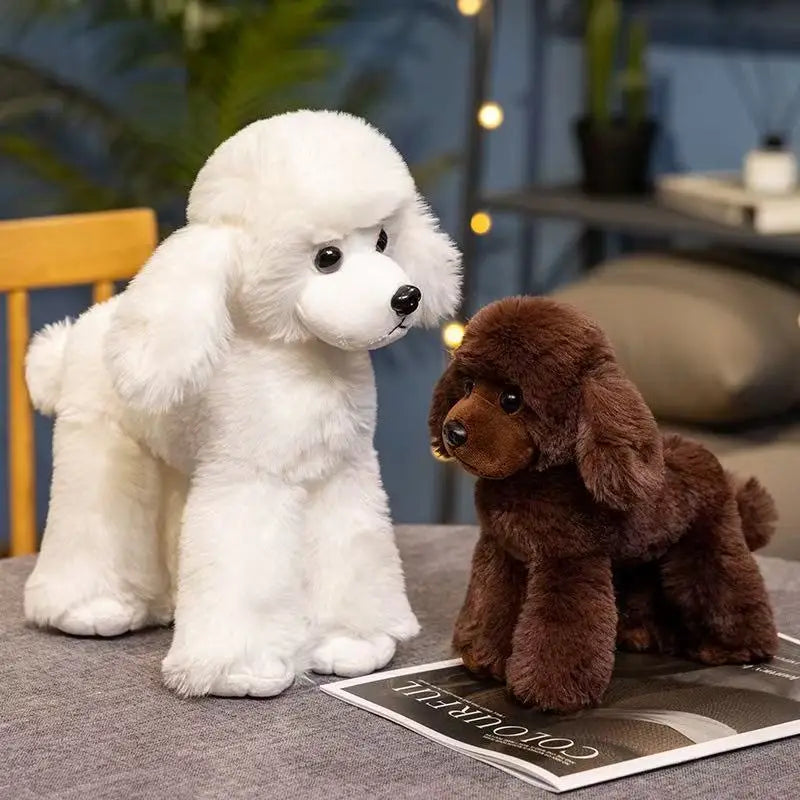 peluche chien realiste caniche longues pattes doudou enfant tout doux dogdoll