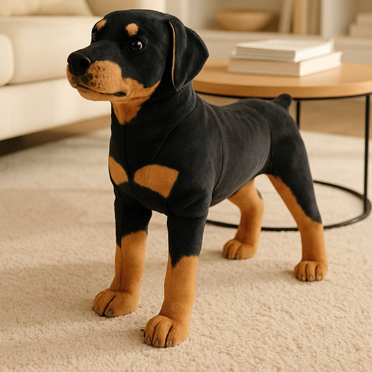 peluche chien realiste doudoufidele au salon