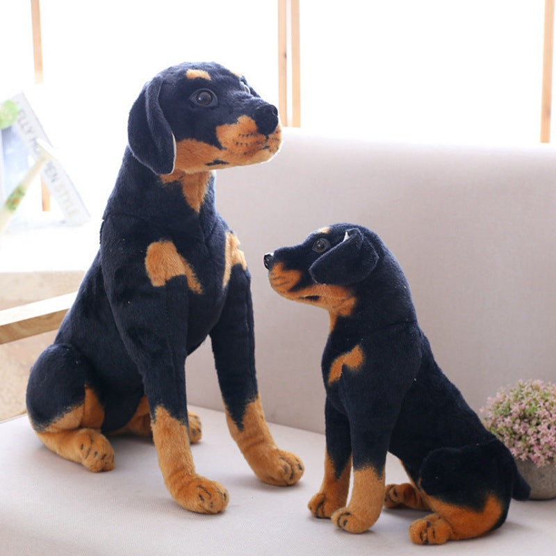 peluche chien realiste rottweiler 2 tailles