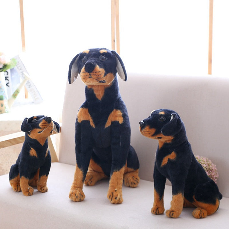 peluche chien réaliste rottweiler