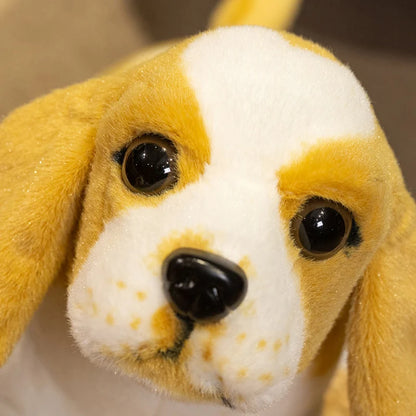 peluche chiot realiste doree caramel doudou chien pour enfant puppydoll