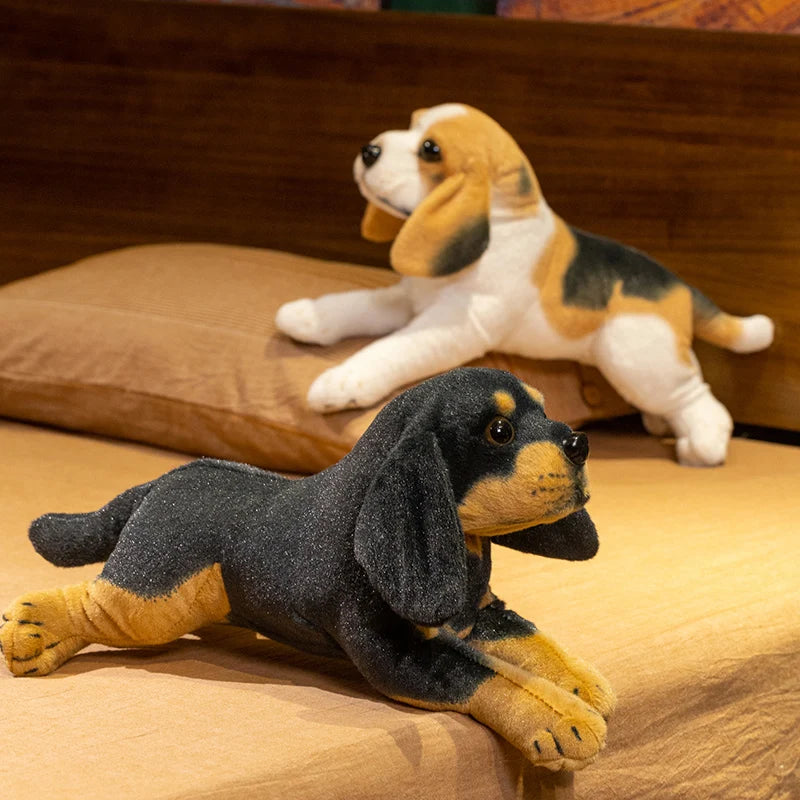peluche chiot realiste doudou chien pour enfant puppydoll couchee