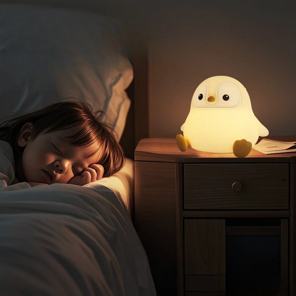 pingouin veilleuse enfant gardien rassurant du sommeil