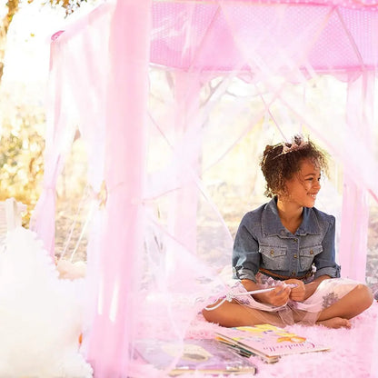 princesse dans tente rose TentePrincesse