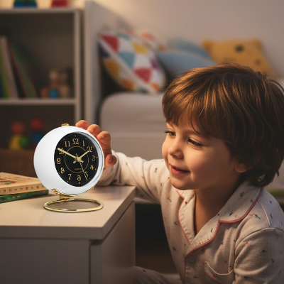 réveil enfant analogique nordique silencieux lumineux - Mon Univers Enfant