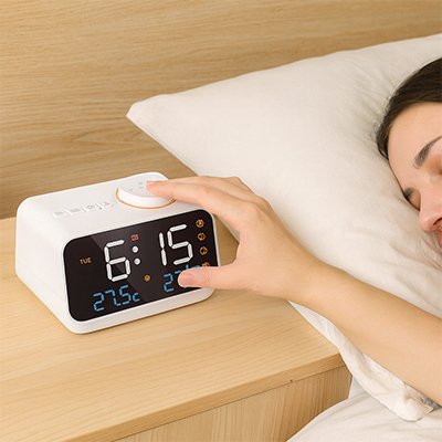 radio réveil muealarme blanc douceur du son