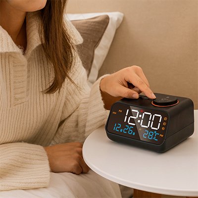 radio réveil muealarme noir reglage facile