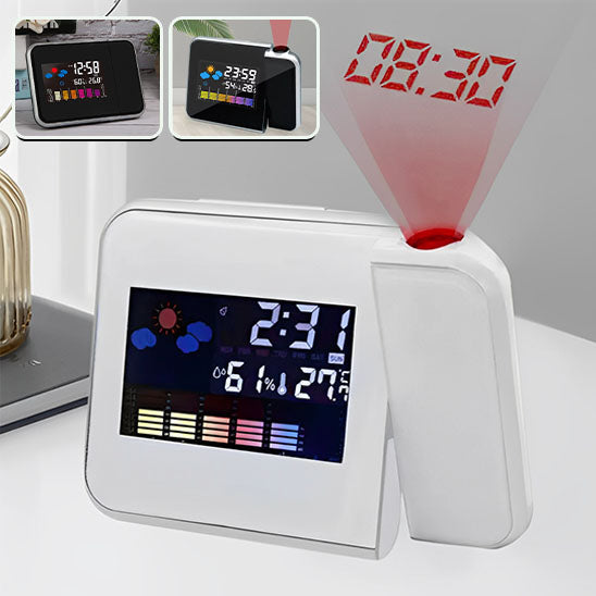 radio réveil projecteur douceurmatinale blanc sur table