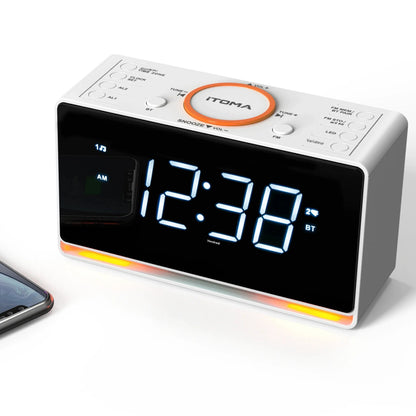radio réveil bluetooth avec double alarme et veilleuse ledclock