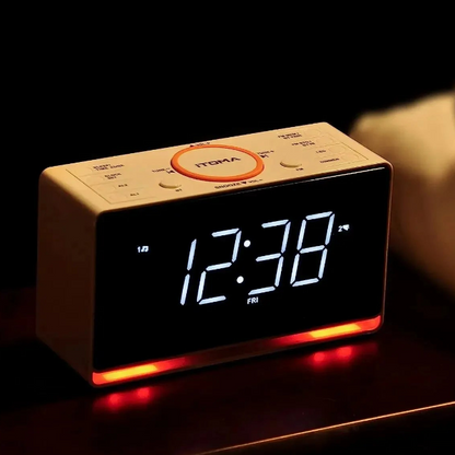 radio reveil bluetooth avec double alarme ledclock lumiere de nuit
