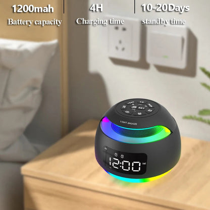 radio reveil haut parleur bluetooth multifonction veilleuse grande capacite de batterie