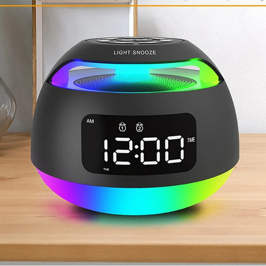 radio reveil haut parleur bluetooth noir
