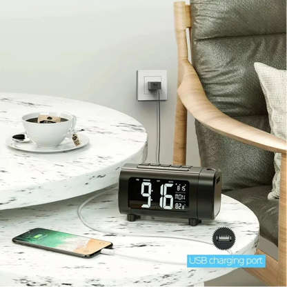 radio reveil projecteur muepro usb charge