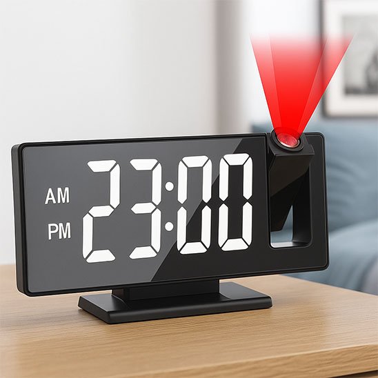radio reveil projecteur zennuit noir blanc