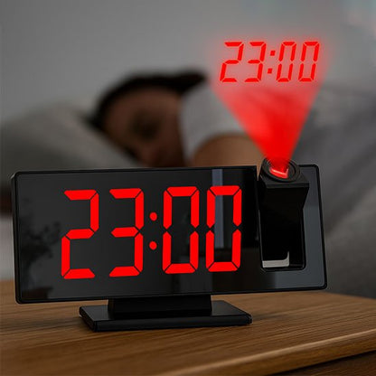 radio reveil projecteur zennuit noir rouge