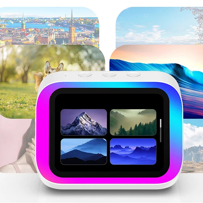 reveil educatif enfant avec haut parleur wiseclock avec affichage d'images qualité 4k