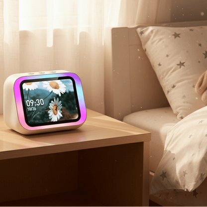 reveil educatif enfant avec haut parleur wiseclock dands la chambre