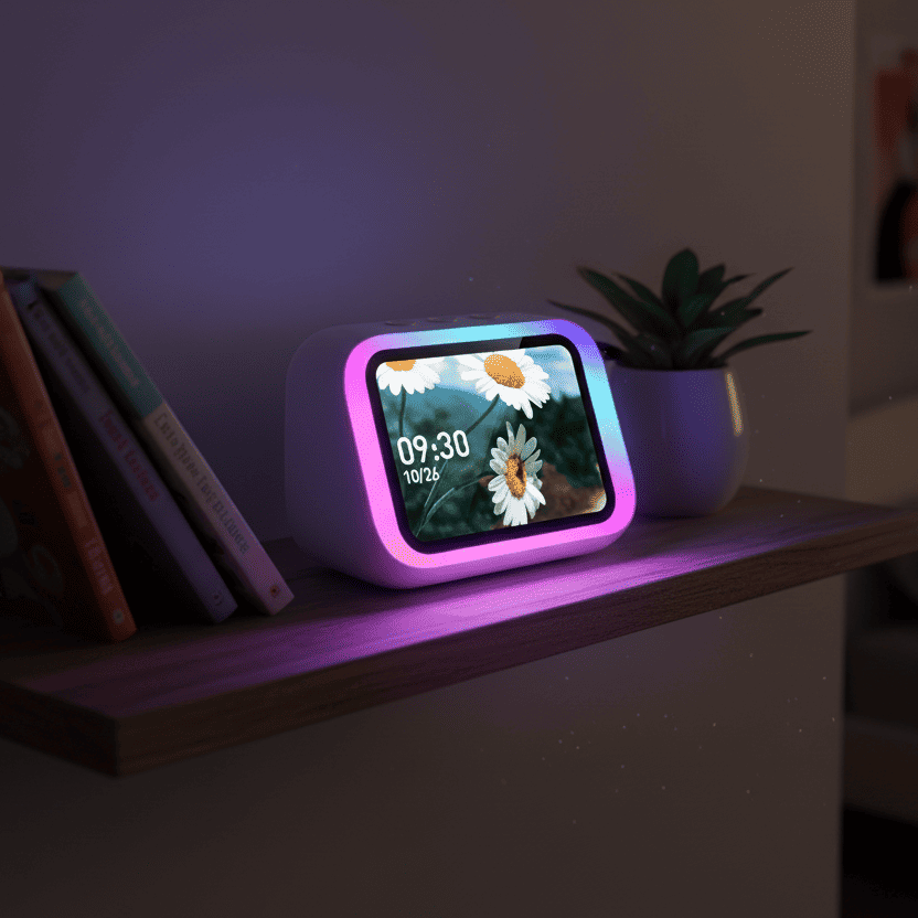 reveil educatif enfant avec haut parleur wiseclock lumiere led